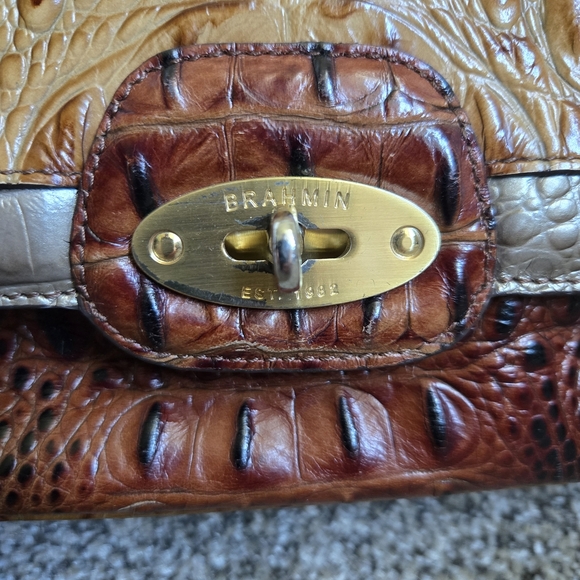 Brahmin Tan and Silver Crocodile Crossbody Bag - Picture 2 of 13